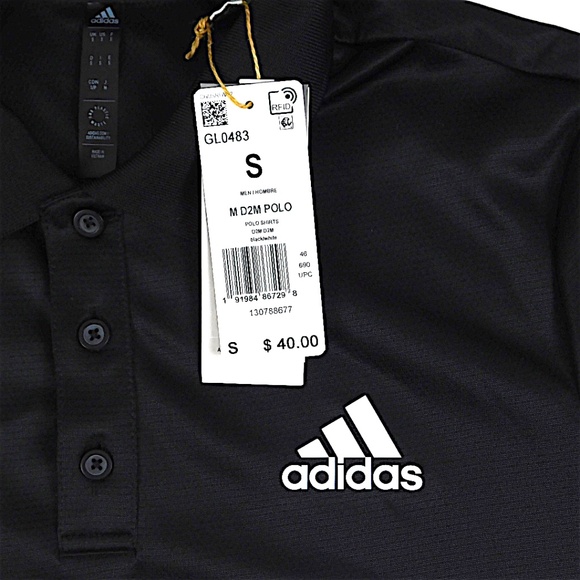 Adidas Men’s AEROREADY Polo Shirt Black Size Small NWT - Picture 6 of 7